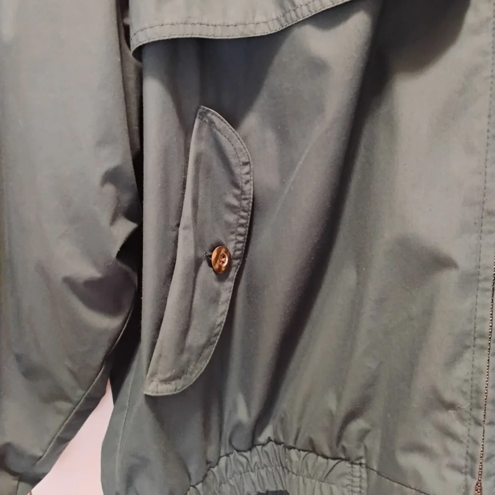 London Fog Green Winter Jacket Removable Insulation Water Resistant Size XL Long